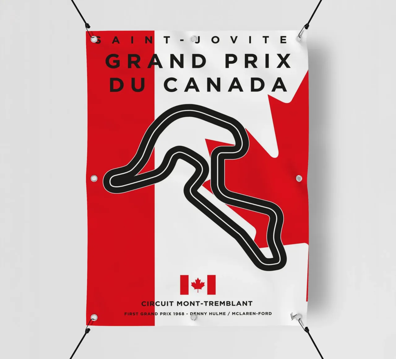 1968 F1 Mont Tremblant Race Track telo in pvc da Formula Art