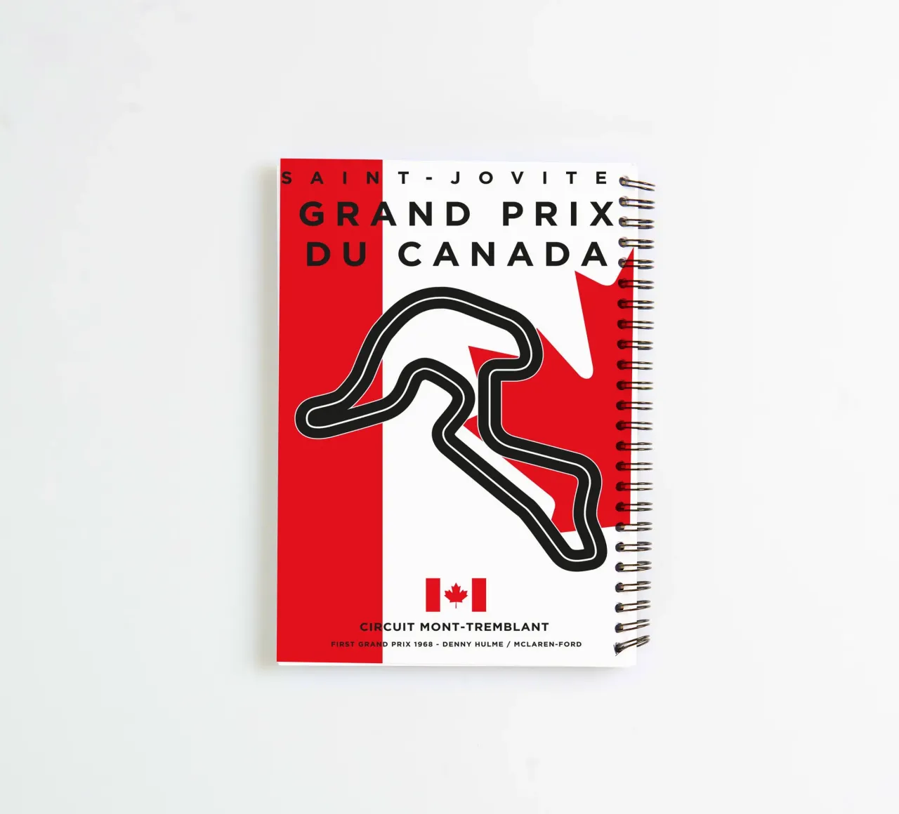 1968 F1 Mont Tremblant Race Track spiral notebook by Formula Art