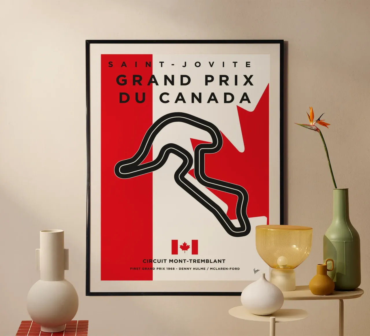 1968 F1 Mont Tremblant Race Track carta hahnemühle da Formula Art