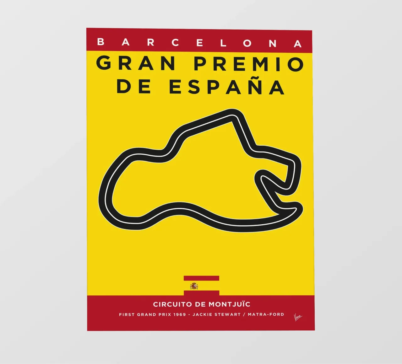 1969 F1 MONTJUICE Race Track pellicola backlit da Formula Art