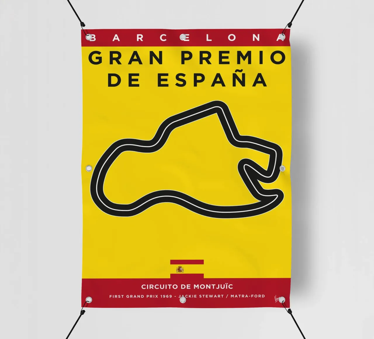 1969 F1 MONTJUICE Race Track telo in pvc da Formula Art