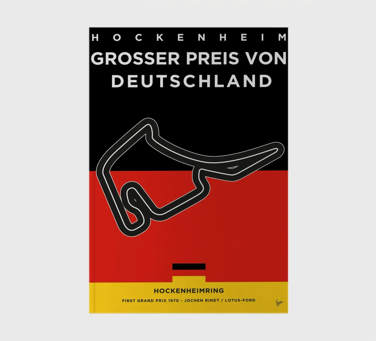 1970 F1 Hockenheimring Race Track notebook by Formula Art