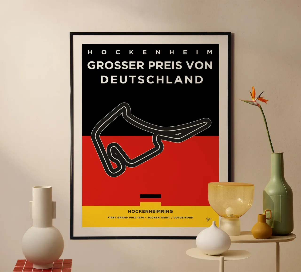 1970 F1 Hockenheimring Race Track carta hahnemühle da Formula Art