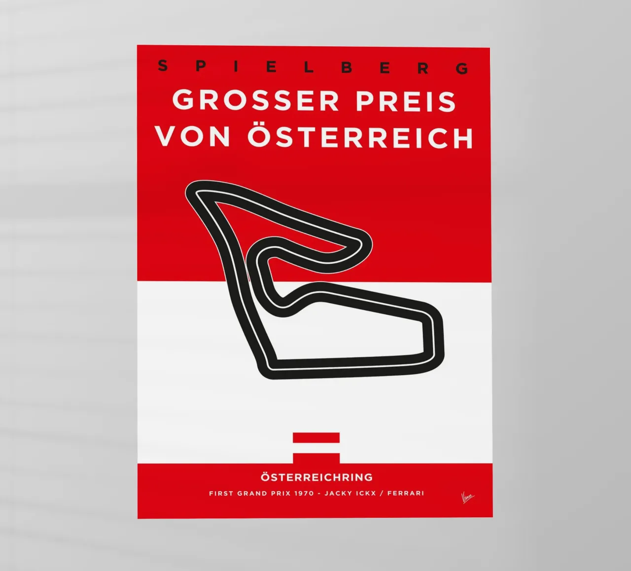 1970 F1 Osterreichring Race Track pellicola backlit da Formula Art