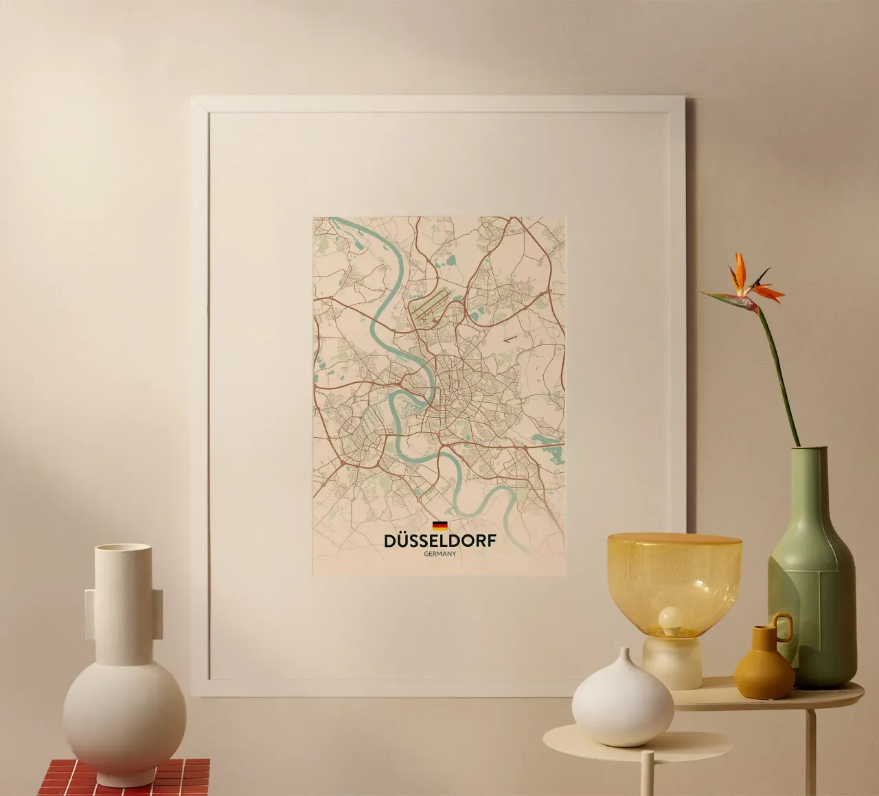 Dusseldorf DE poster con telaio in legno da Jacob W MICKELSON