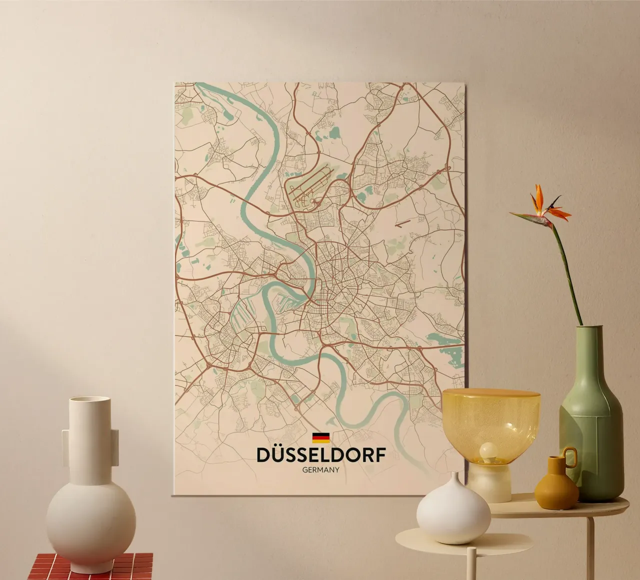 Dusseldorf DE poster con telaio in legno da Jacob W MICKELSON