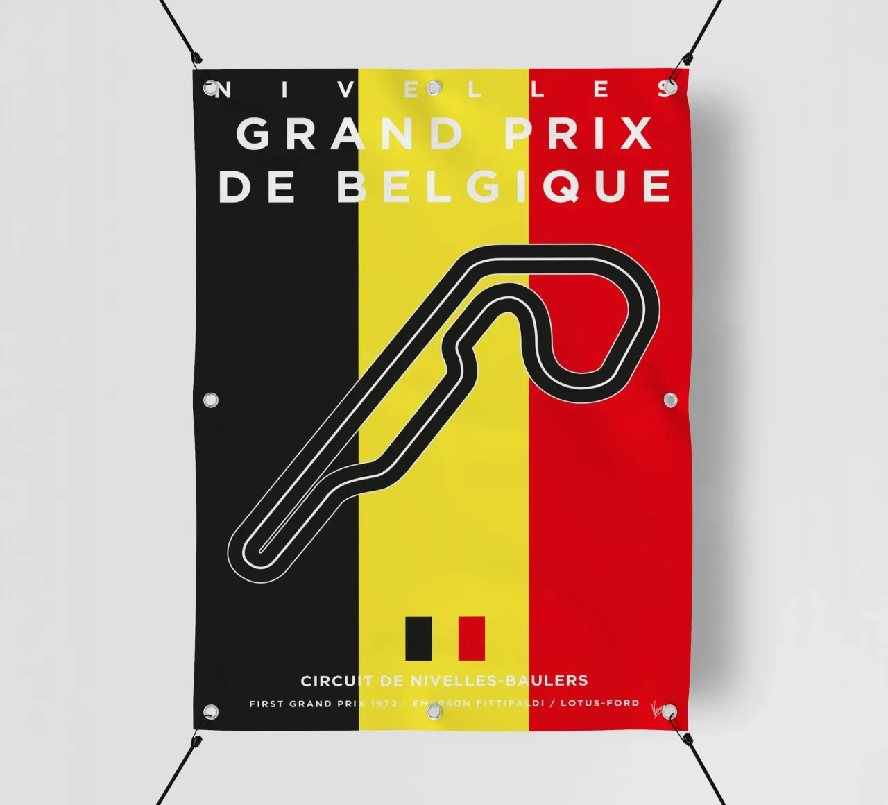 1972 F1 Nivelles Race Track telo in pvc da Formula Art