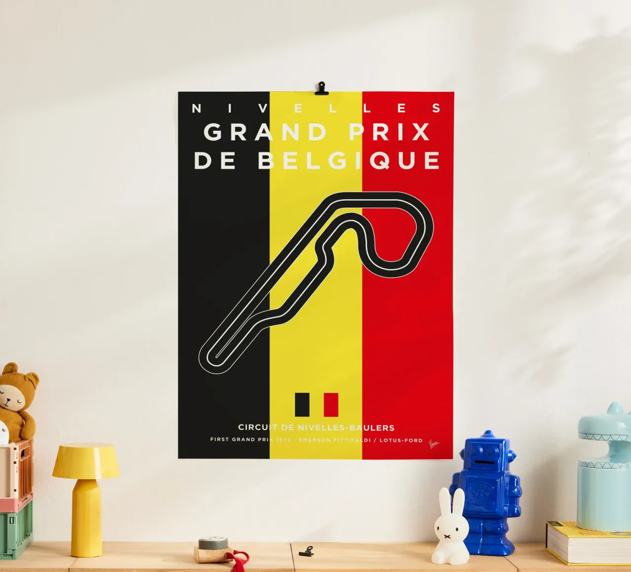 1972 F1 Nivelles Race Track carta hahnemühle da Formula Art