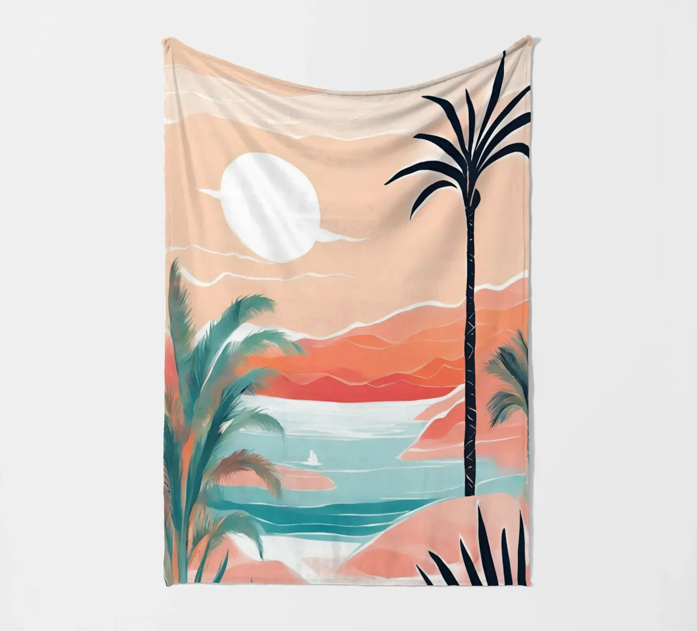 Summer beach fleecedeken van Ohkimiko