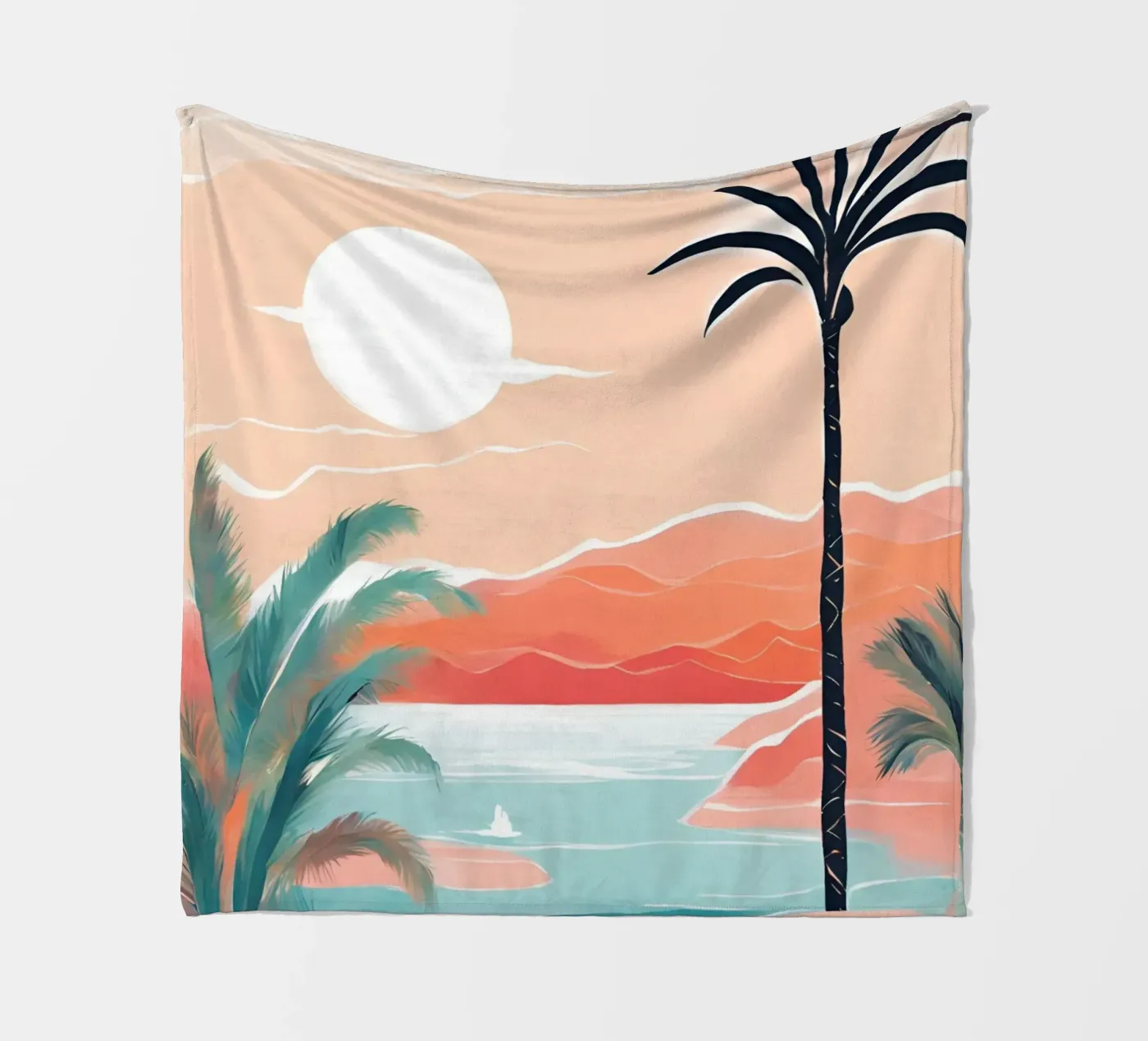 Summer beach fleecedeken van Ohkimiko
