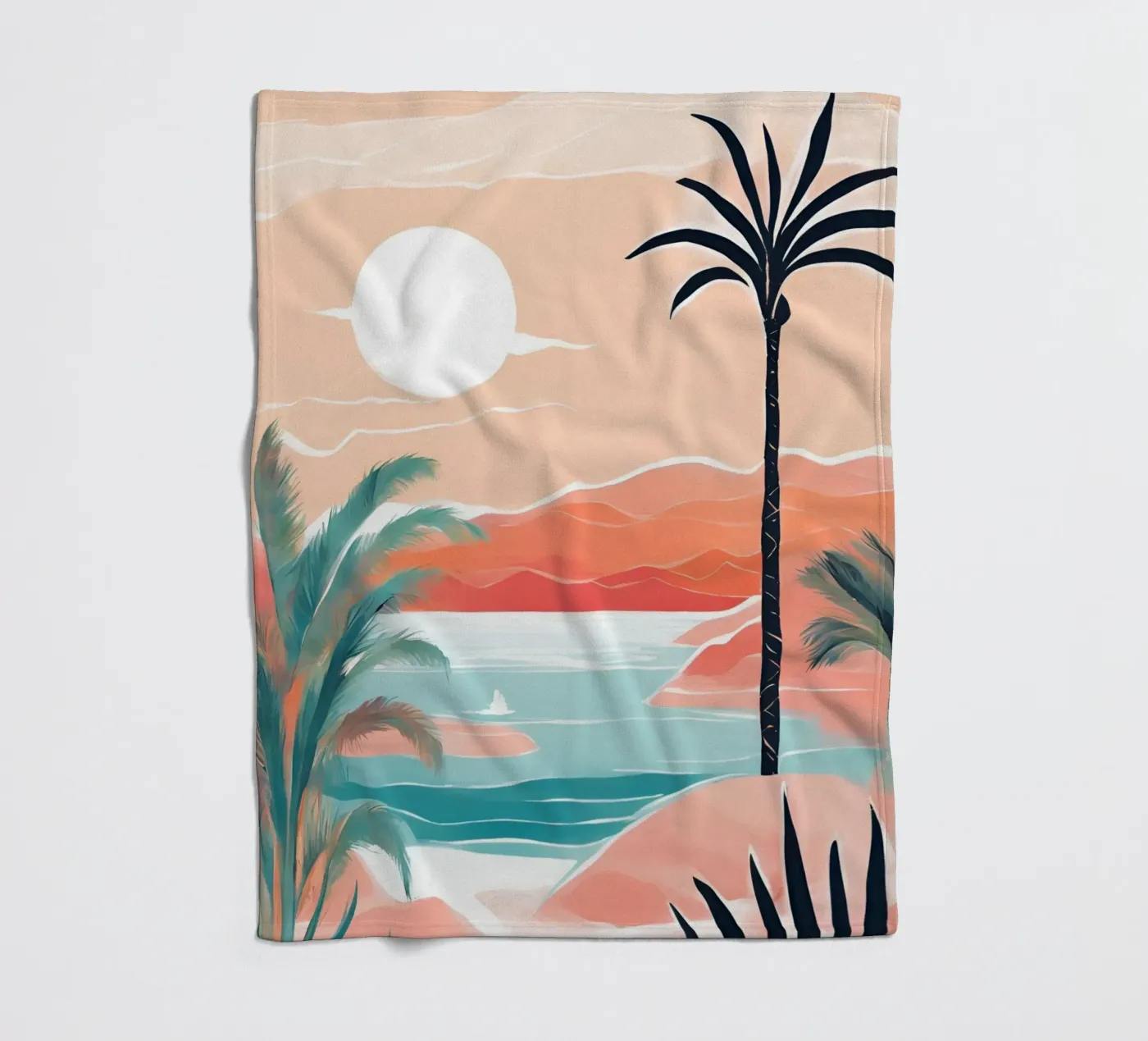 Summer beach fleecedeken van Ohkimiko