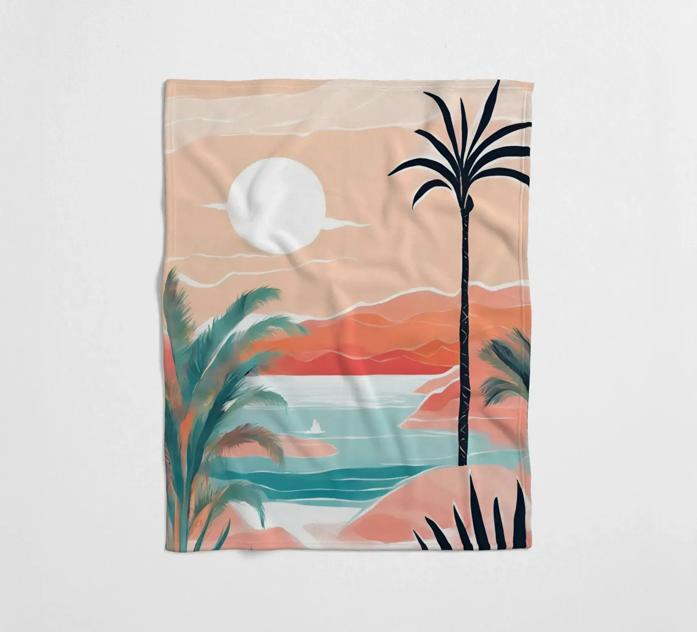Summer beach fleecedeken van Ohkimiko