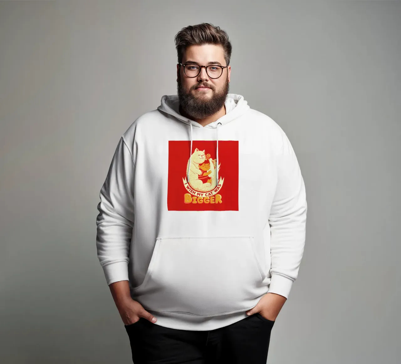 I Wish My Cat Was Bigger felpa con cappuccio da Tobe Fonseca