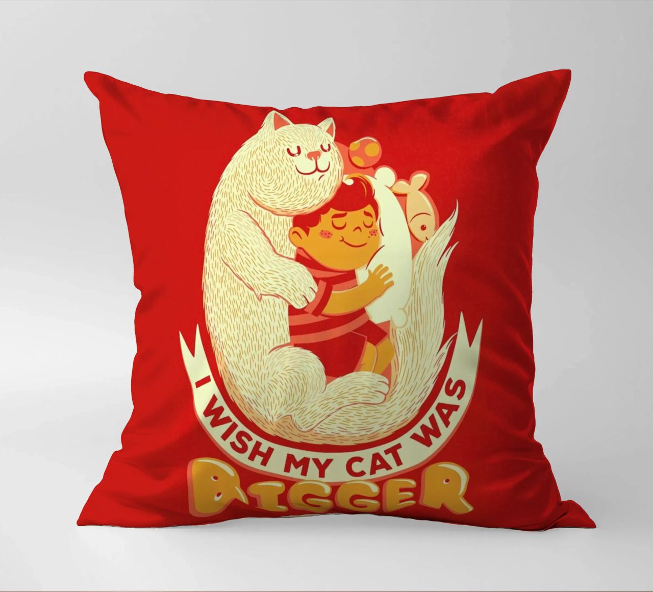 I Wish My Cat Was Bigger cuscino da Tobe Fonseca
