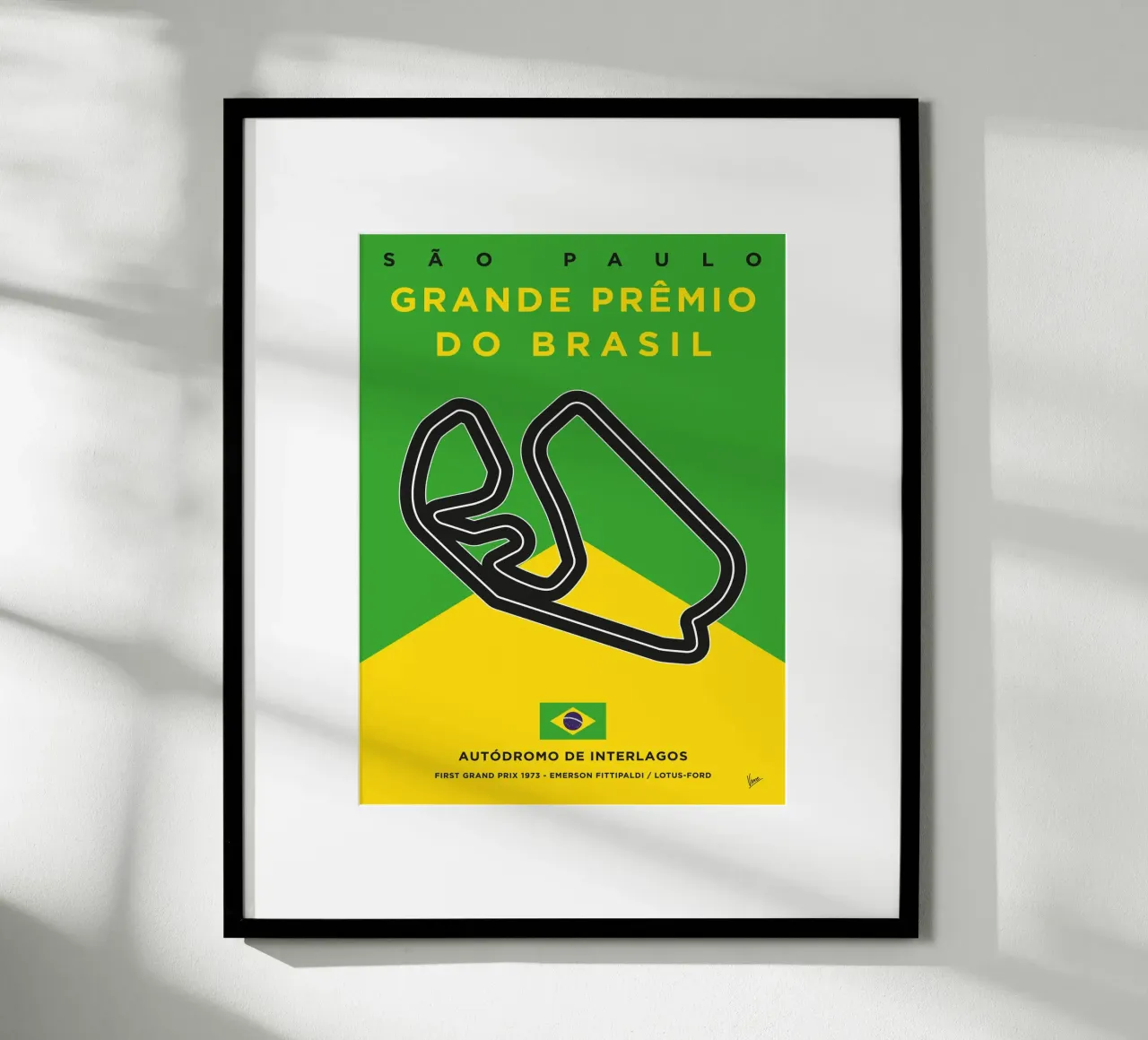 1973 F1 Interlagos Track carta hahnemühle da Formula Art