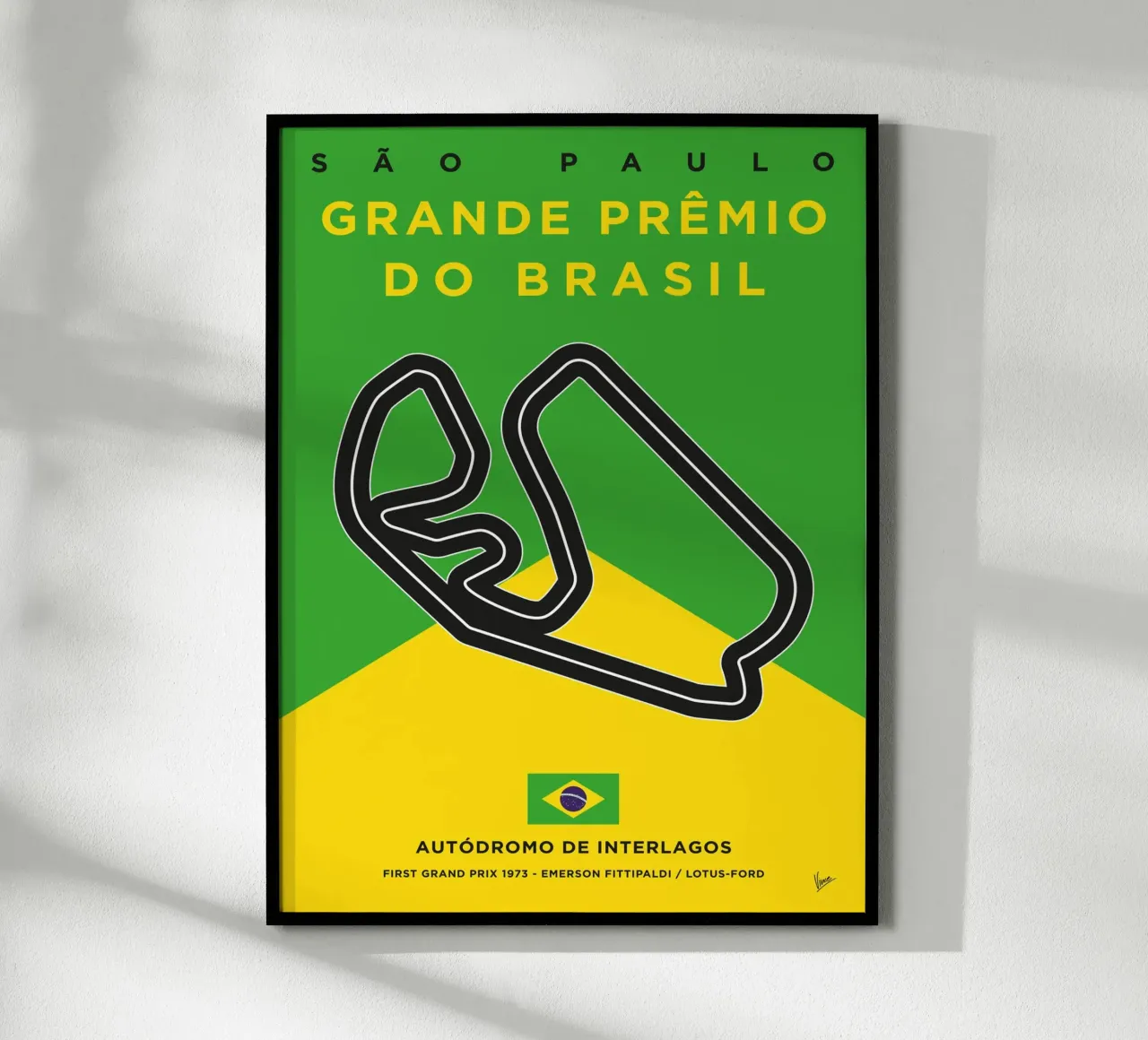 1973 F1 Interlagos Track carta hahnemühle da Formula Art