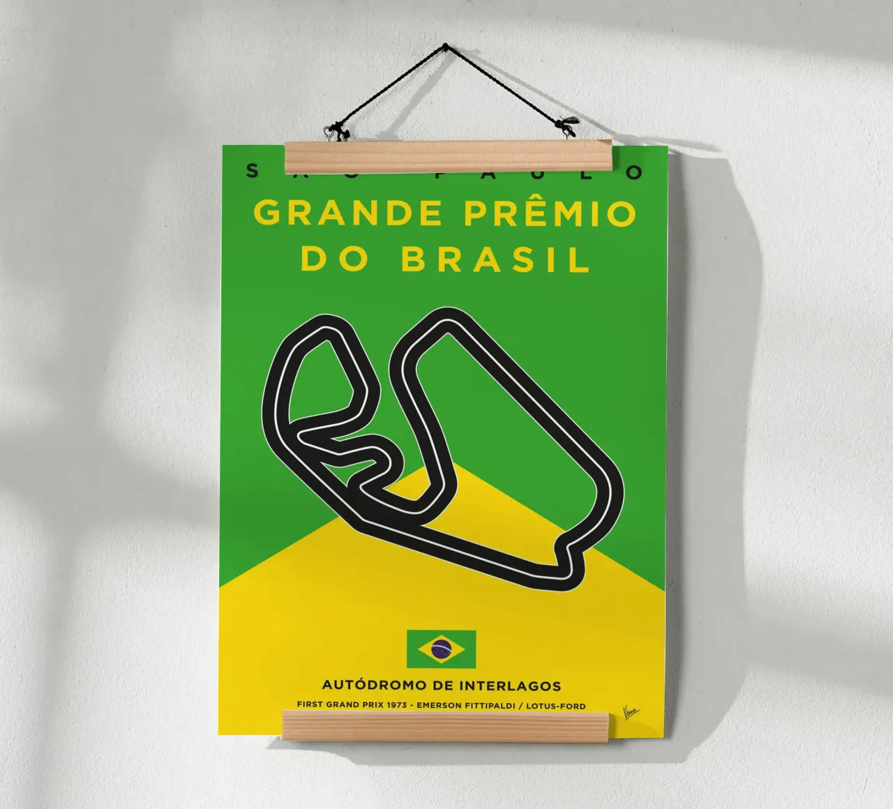 1973 F1 Interlagos Track carta hahnemühle da Formula Art