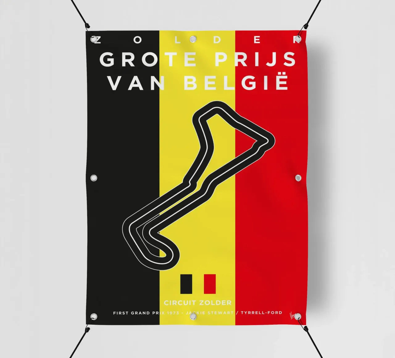 1973 F1 Zolder Race Track telo in pvc da Formula Art