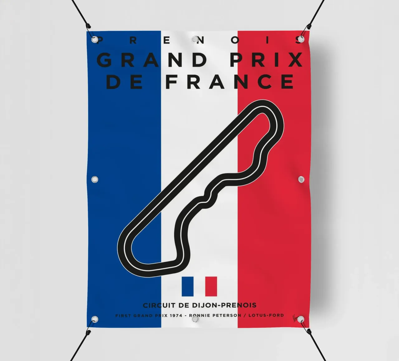 1974 F1 Dijon Race Track telo in pvc da Formula Art