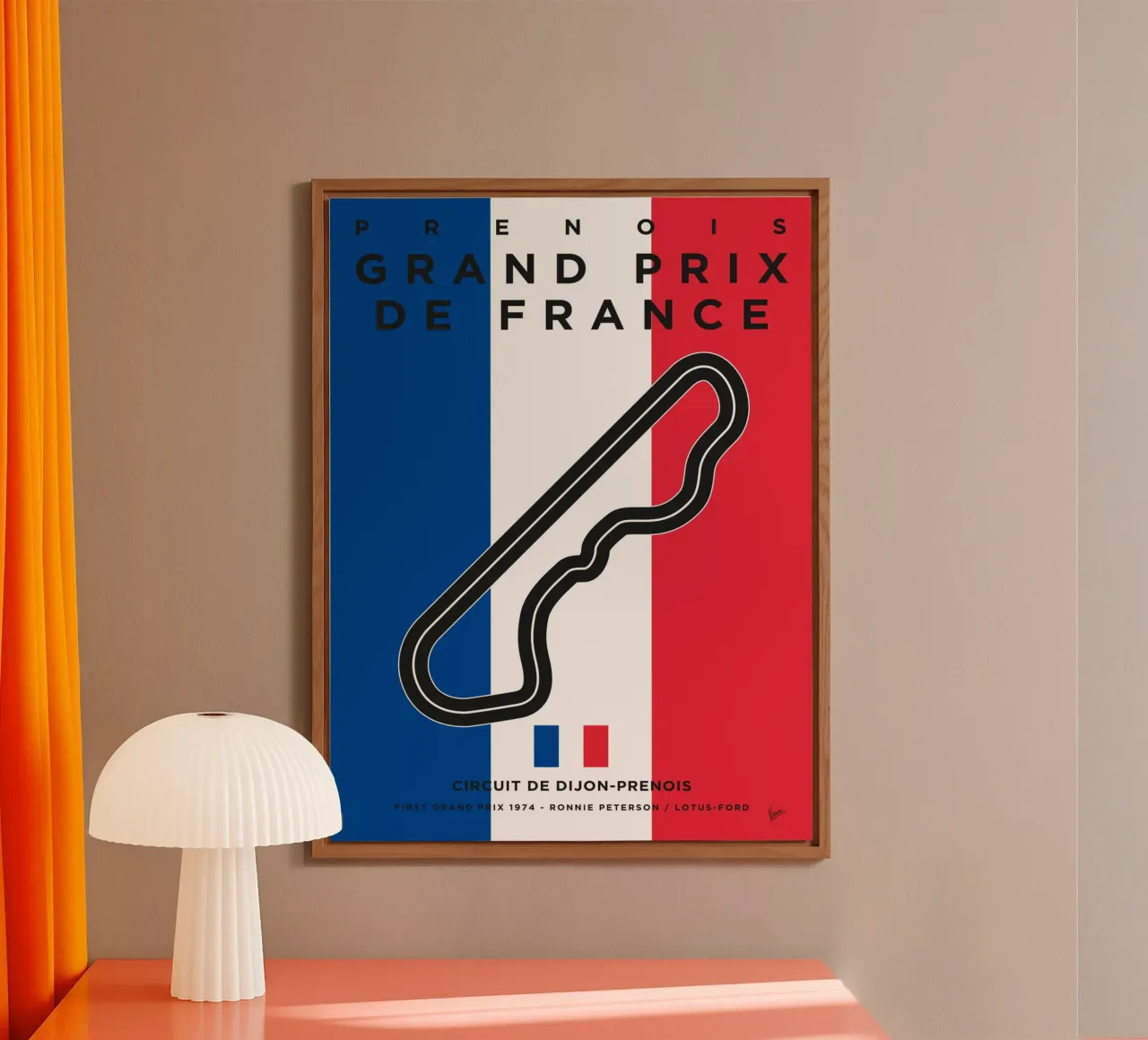 1974 F1 Dijon Race Track alluminio dibond da Formula Art