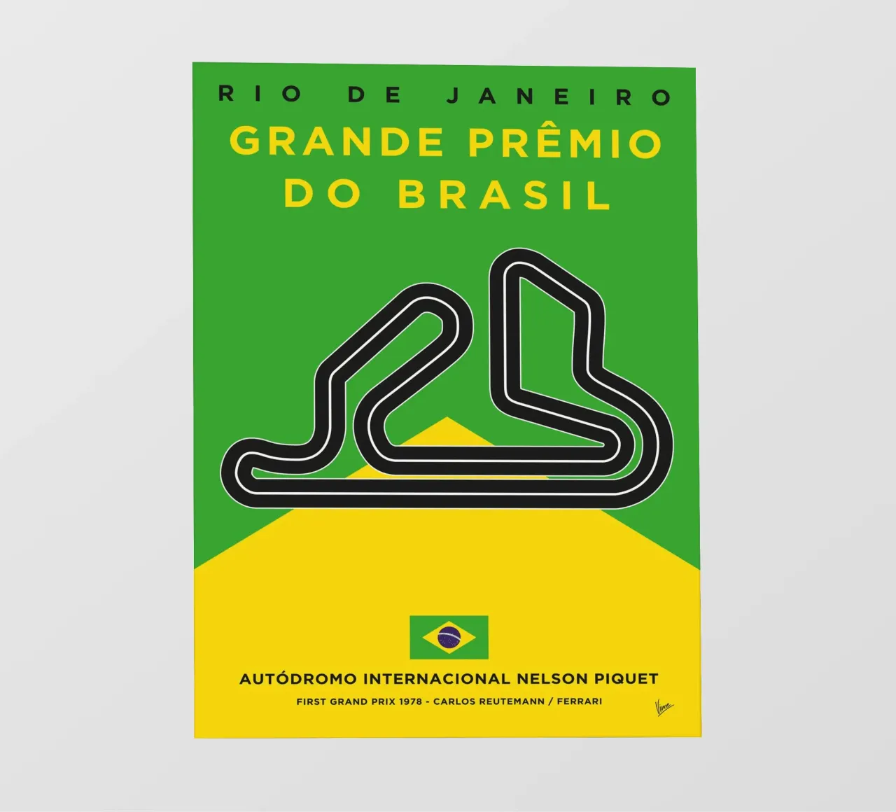 1978 F1 Jacarepagua Track pellicola backlit da Formula Art