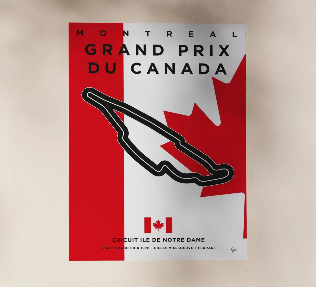1978 F1 Montreal Race Track pellicola backlit da Formula Art