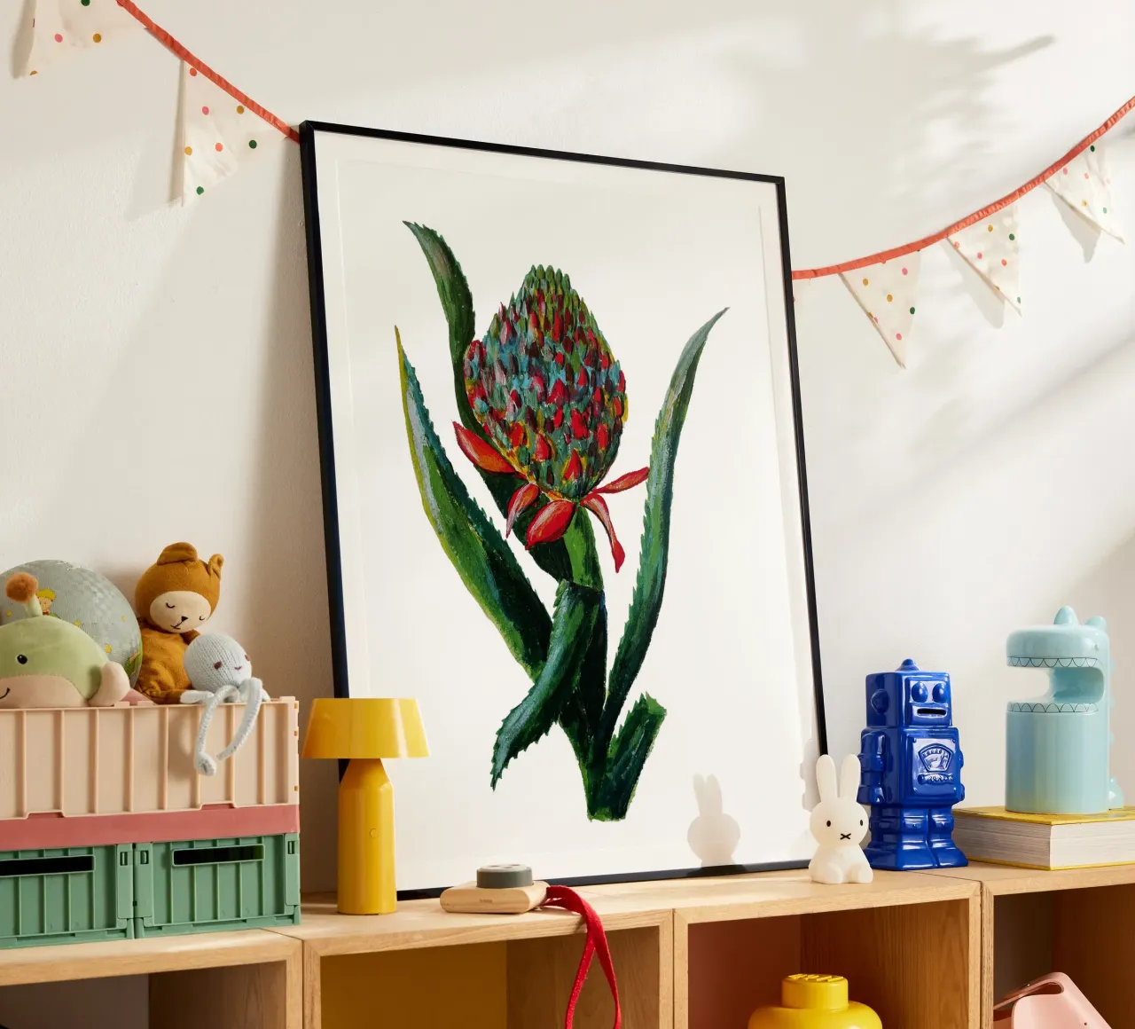 Flower poster con telaio in alluminio da Femke Zwaan