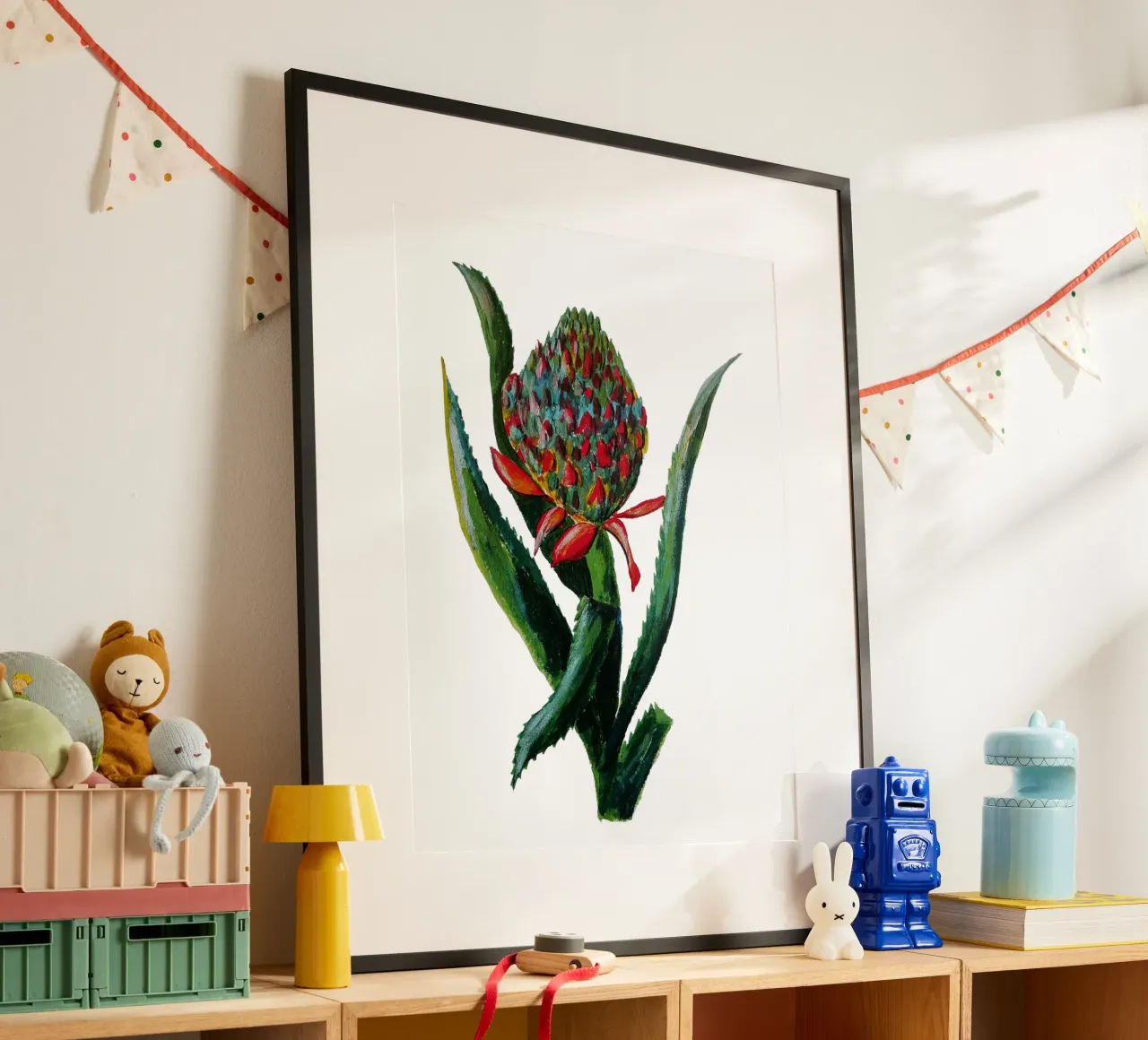 Flower poster con telaio in alluminio da Femke Zwaan