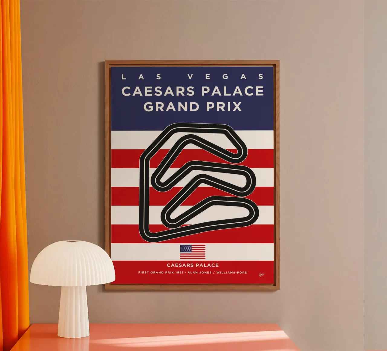 1981 F1 Caesars Palace Race Track alluminio dibond da Formula Art