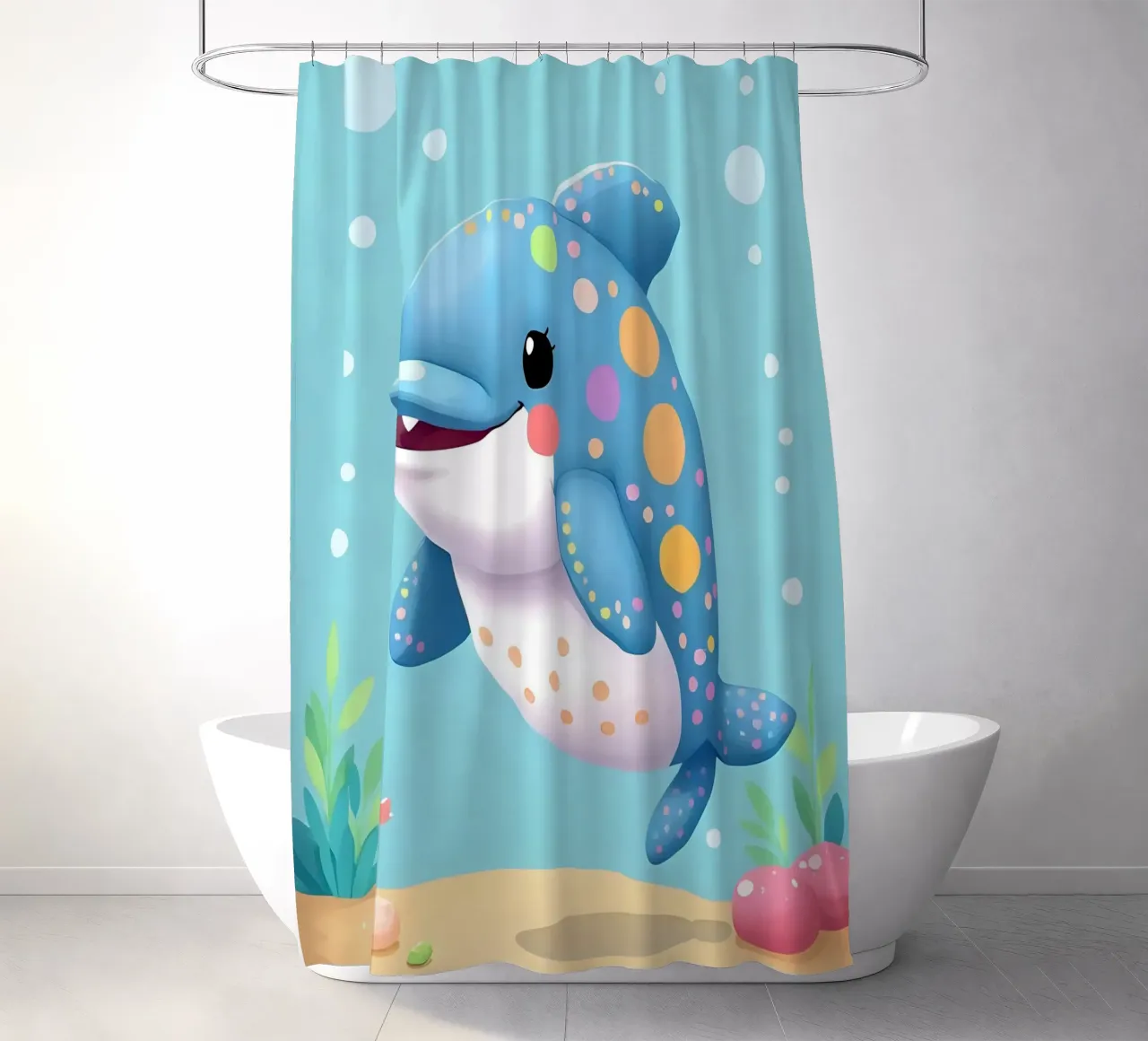 Delphin_1 tenda da doccia da Tierisch bunt by LK