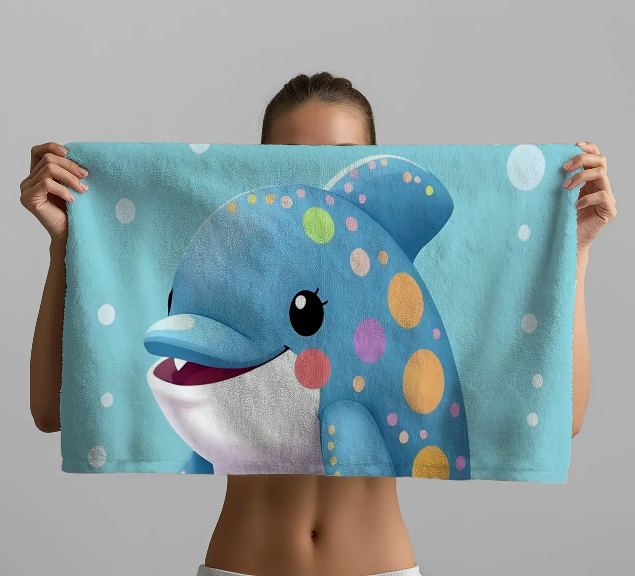 Delphin_1 asciugamano da bagno da Tierisch bunt by LK