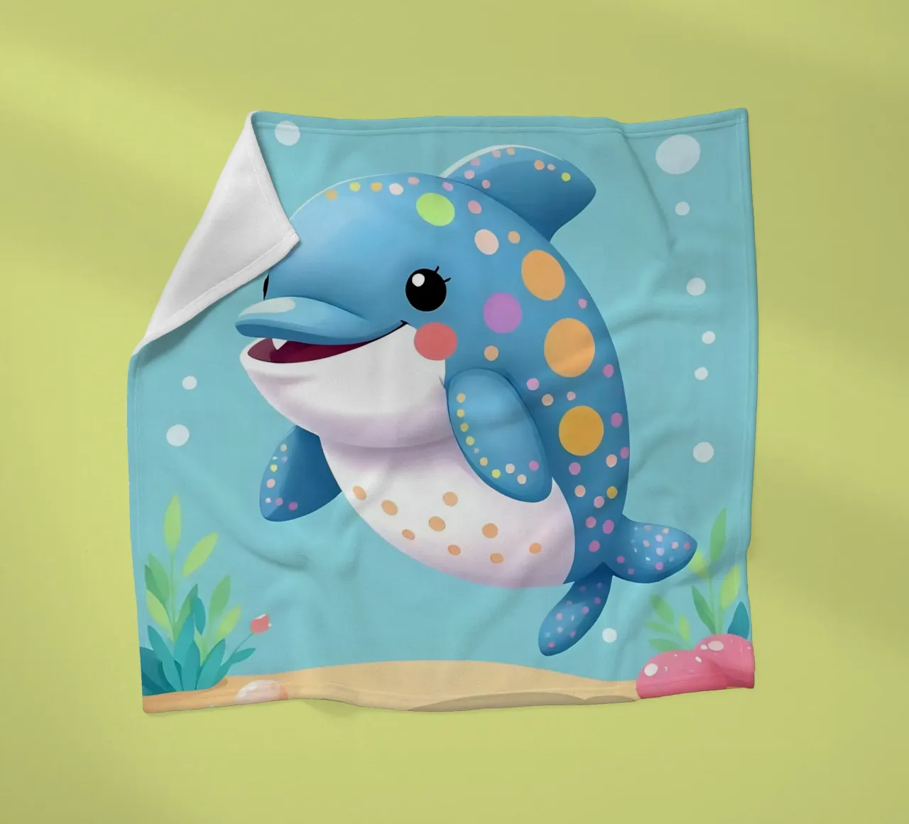 Delphin_1 coperta in pile da Tierisch bunt by LK