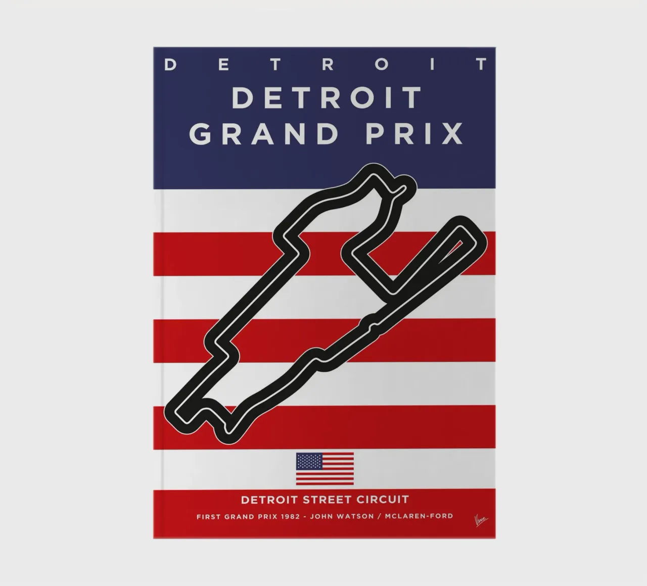1982 F1 Detroit Race Track notebook by Formula Art
