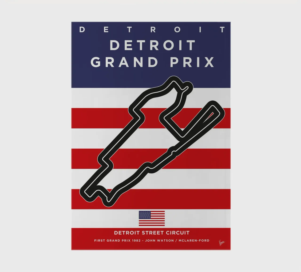 1982 F1 Detroit Race Track notebook by Formula Art