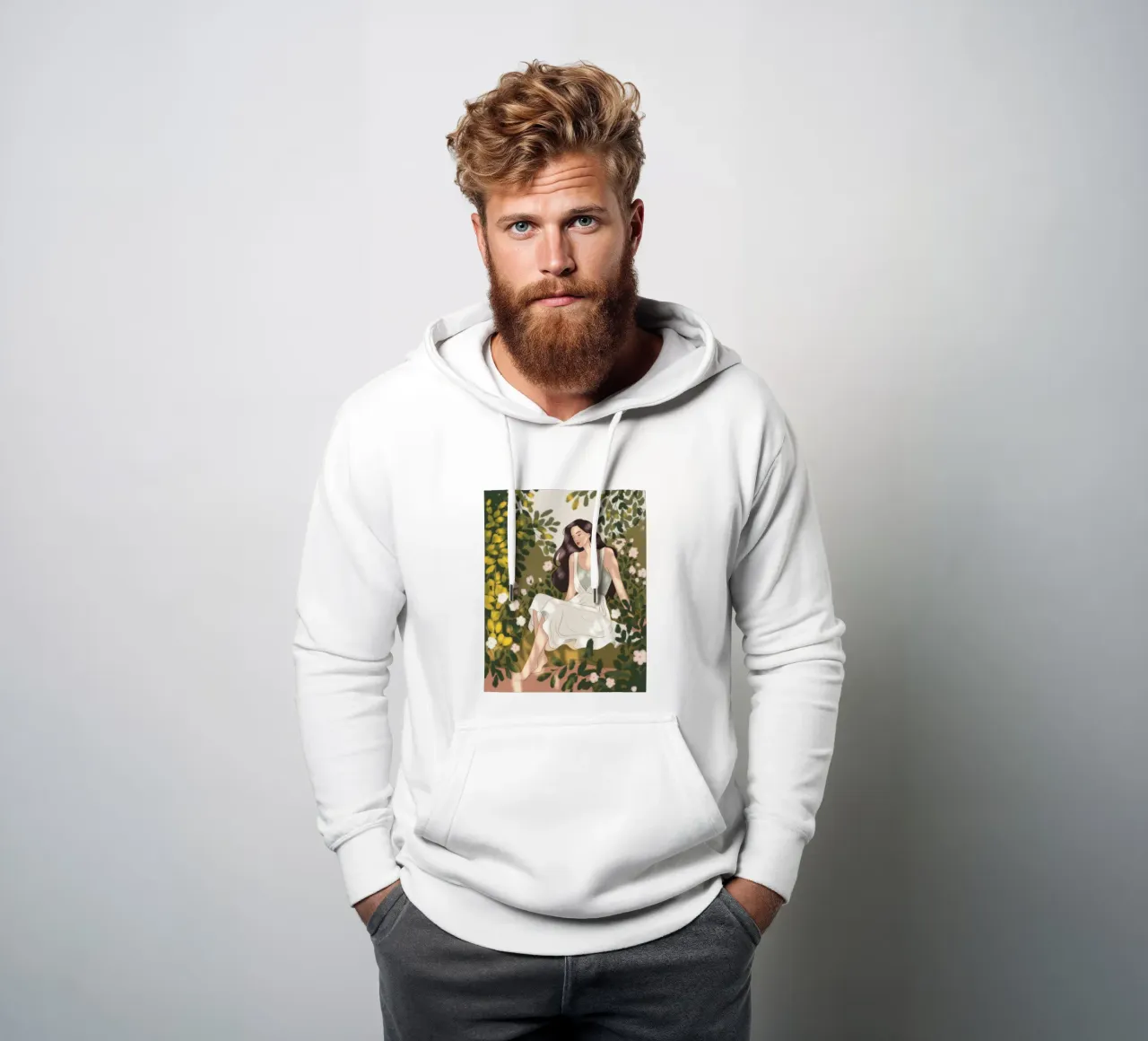 Riposo sereno in giardino felpa con cappuccio da Atelier Tiga