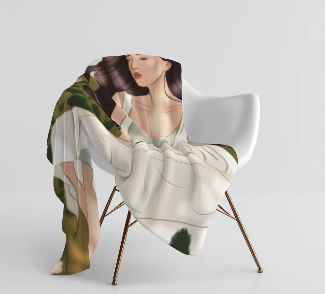 Serene Garden Repose fleece blanket by Atelier Tiga