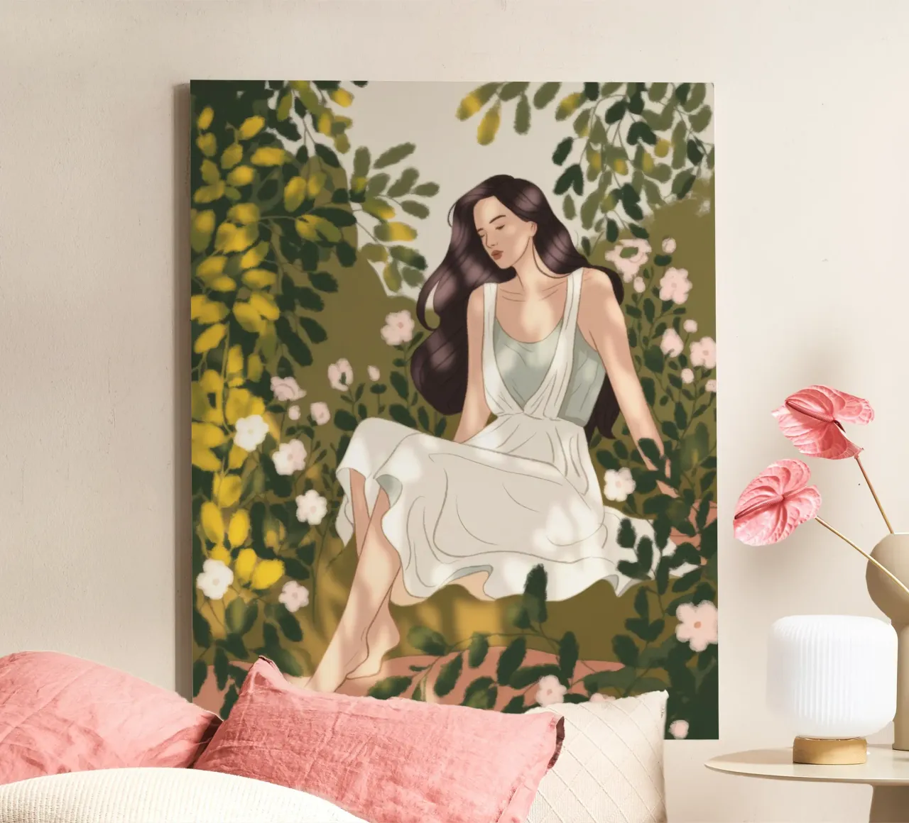 Repos serein dans un jardin toile de Atelier Tiga