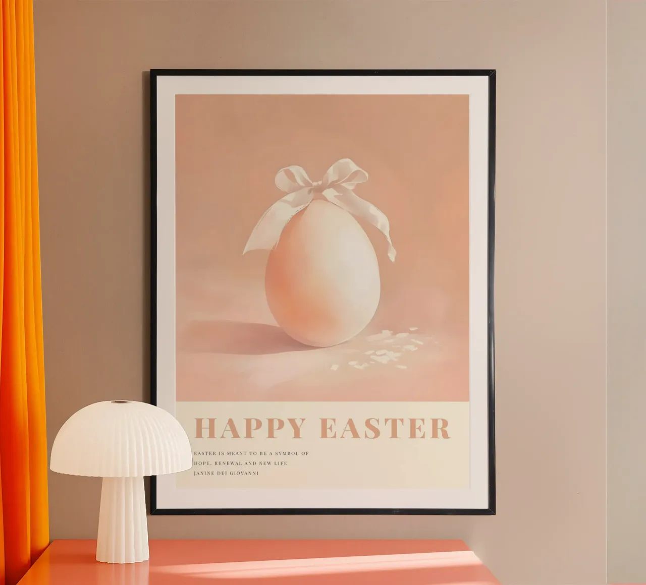 Happy Easter No 01 poster con telaio in legno da treechild