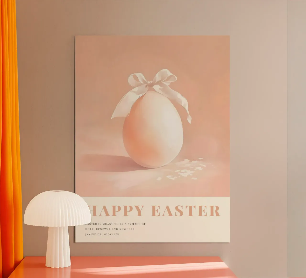 Happy Easter No 01 poster con telaio in legno da treechild
