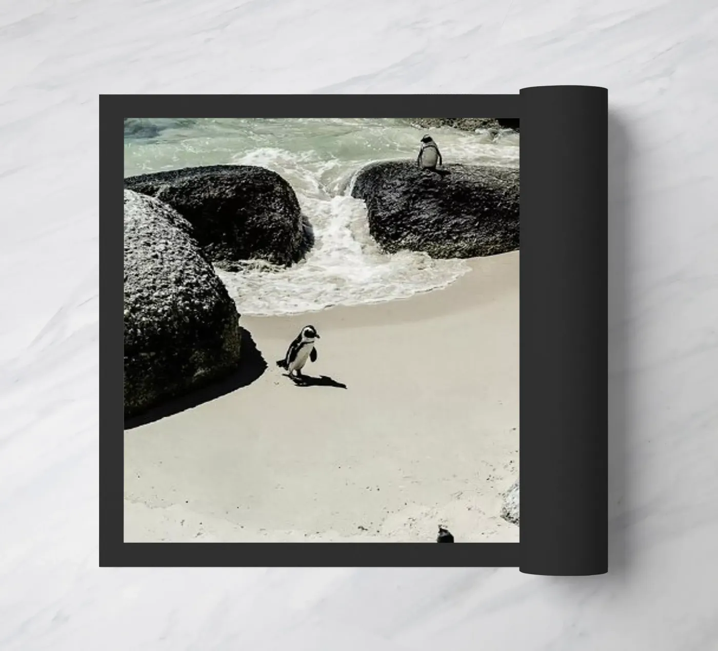 Penguins Beach doormat by Shot By Clint