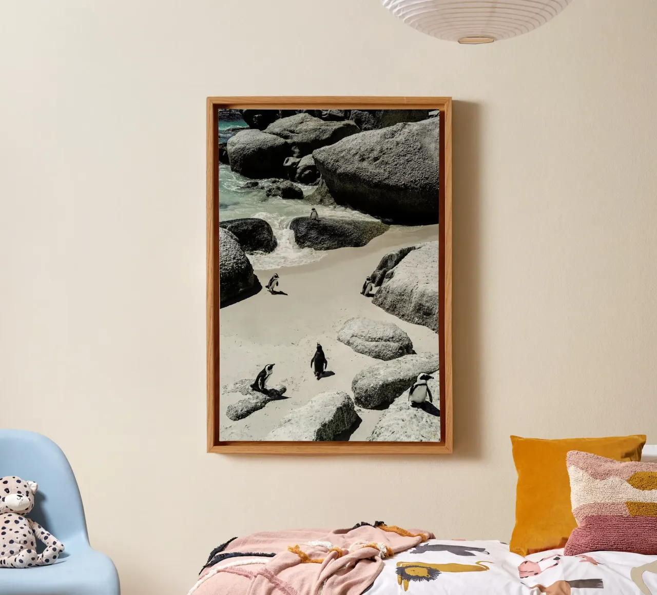 Penguins Beach canvas with Floater frame by Shot By Clint