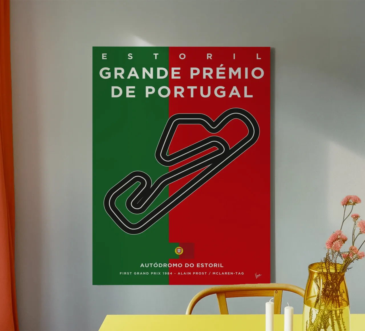 1984 F1 Estoril Race Track lienzo de Formula Art