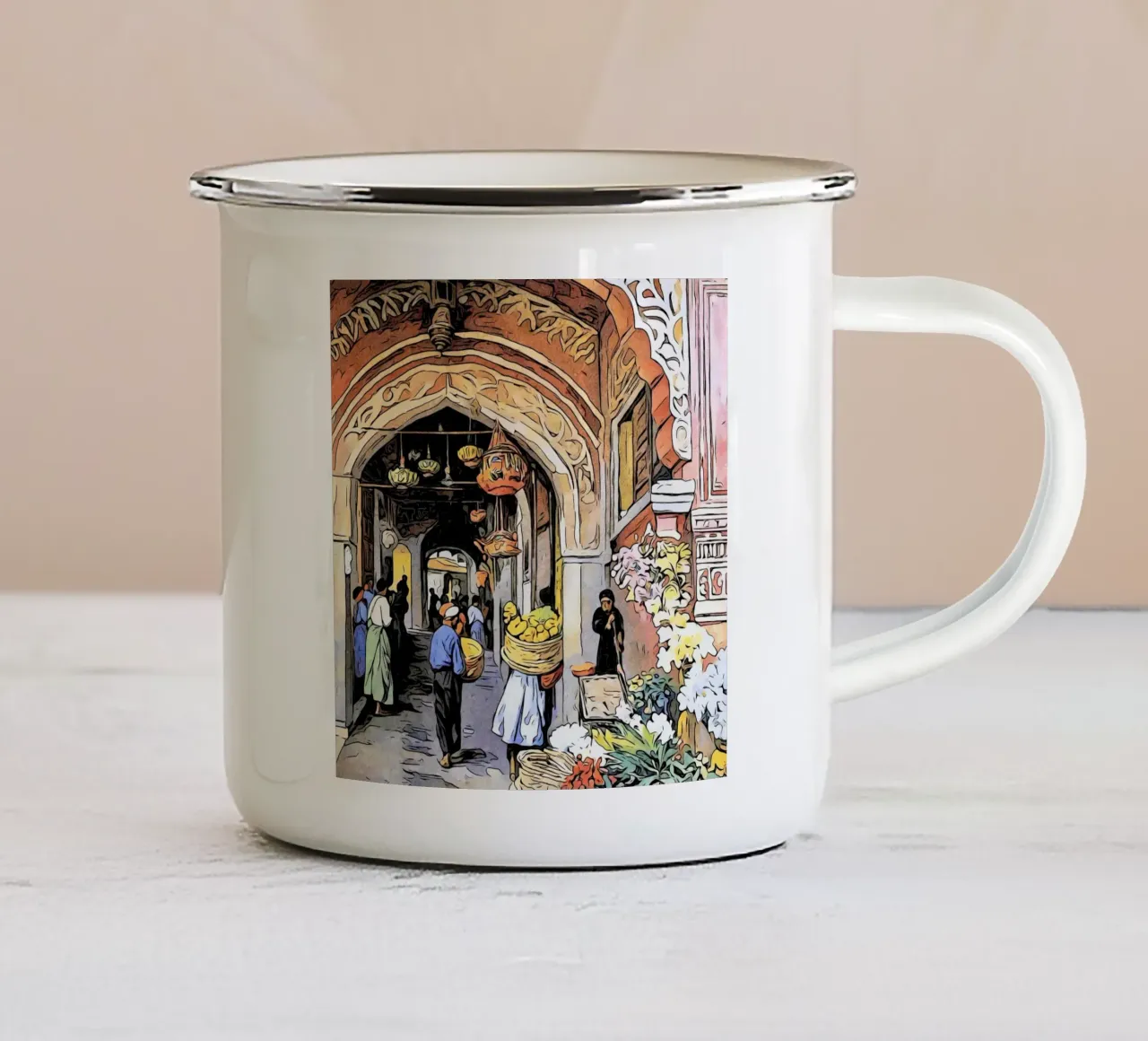 India, motivo 10 tazza in smalto da ZAMART