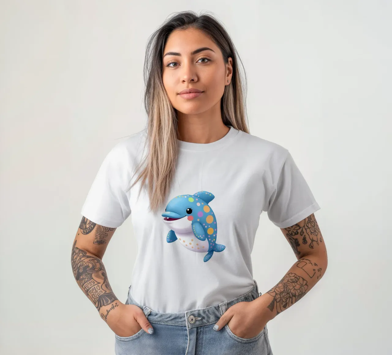Delphin_1a t-shirt da Tierisch bunt by LK