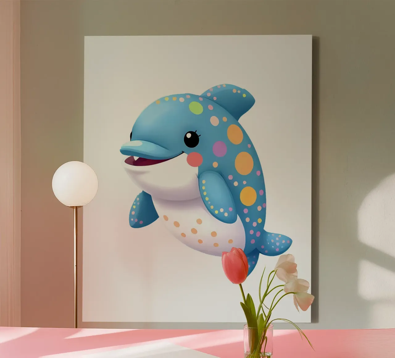 Delphin_1a tela da Tierisch bunt by LK