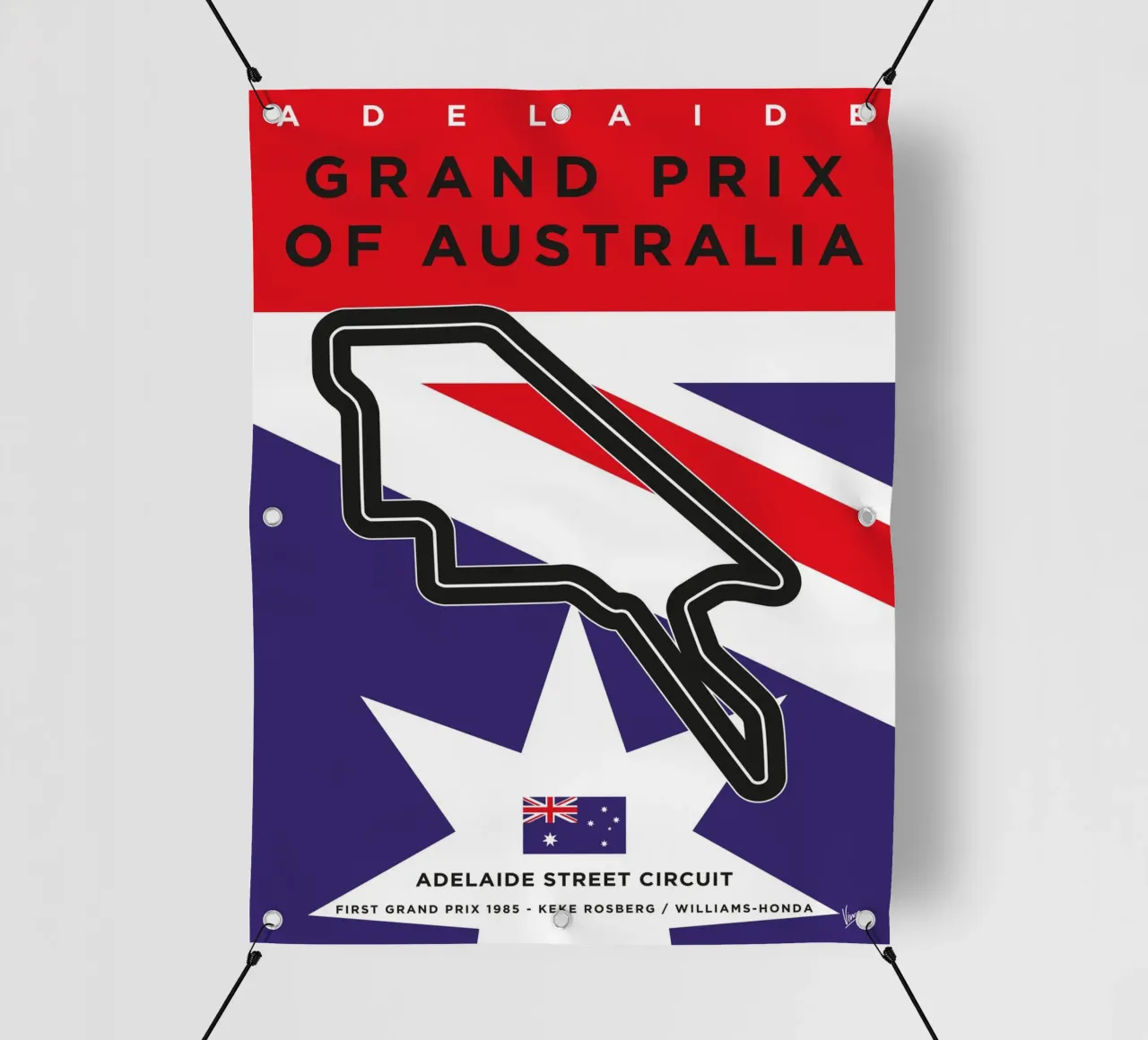 1985 F1 ADELAIDE Race Track telo in pvc da Formula Art