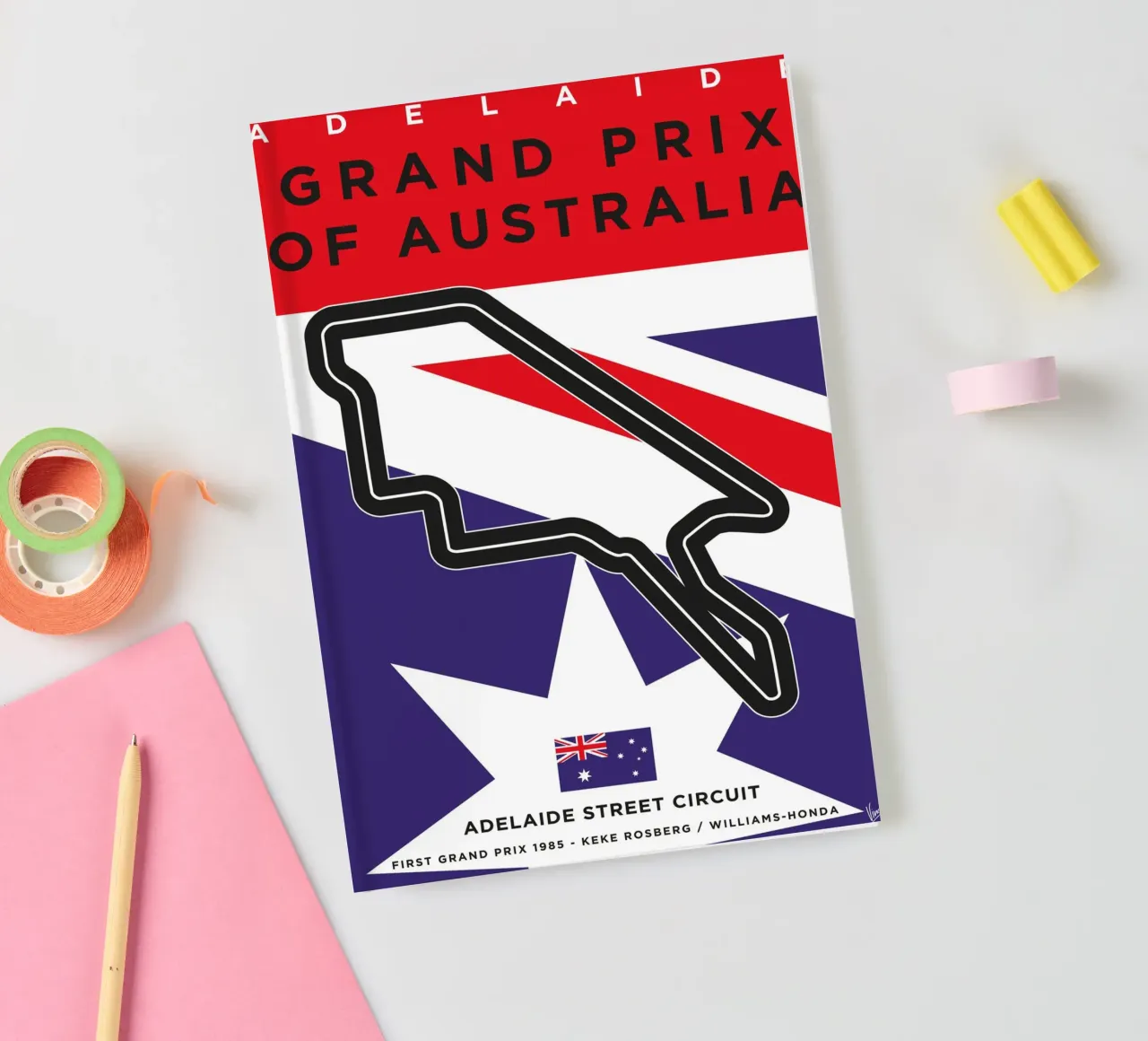 1985 F1 ADELAIDE Race Track diario da Formula Art