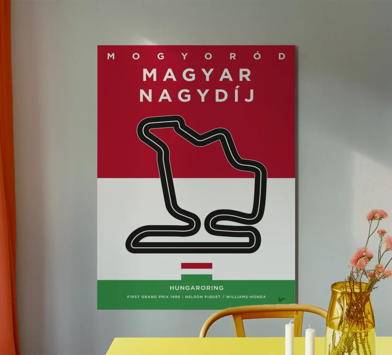 1986 F1 HUNGARORING Race Track alluminio dibond da Formula Art