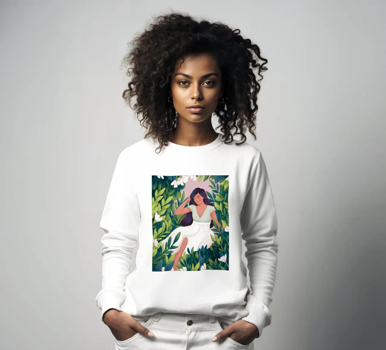 Blossoming Nature Harmony sweatshirt by Atelier Tiga