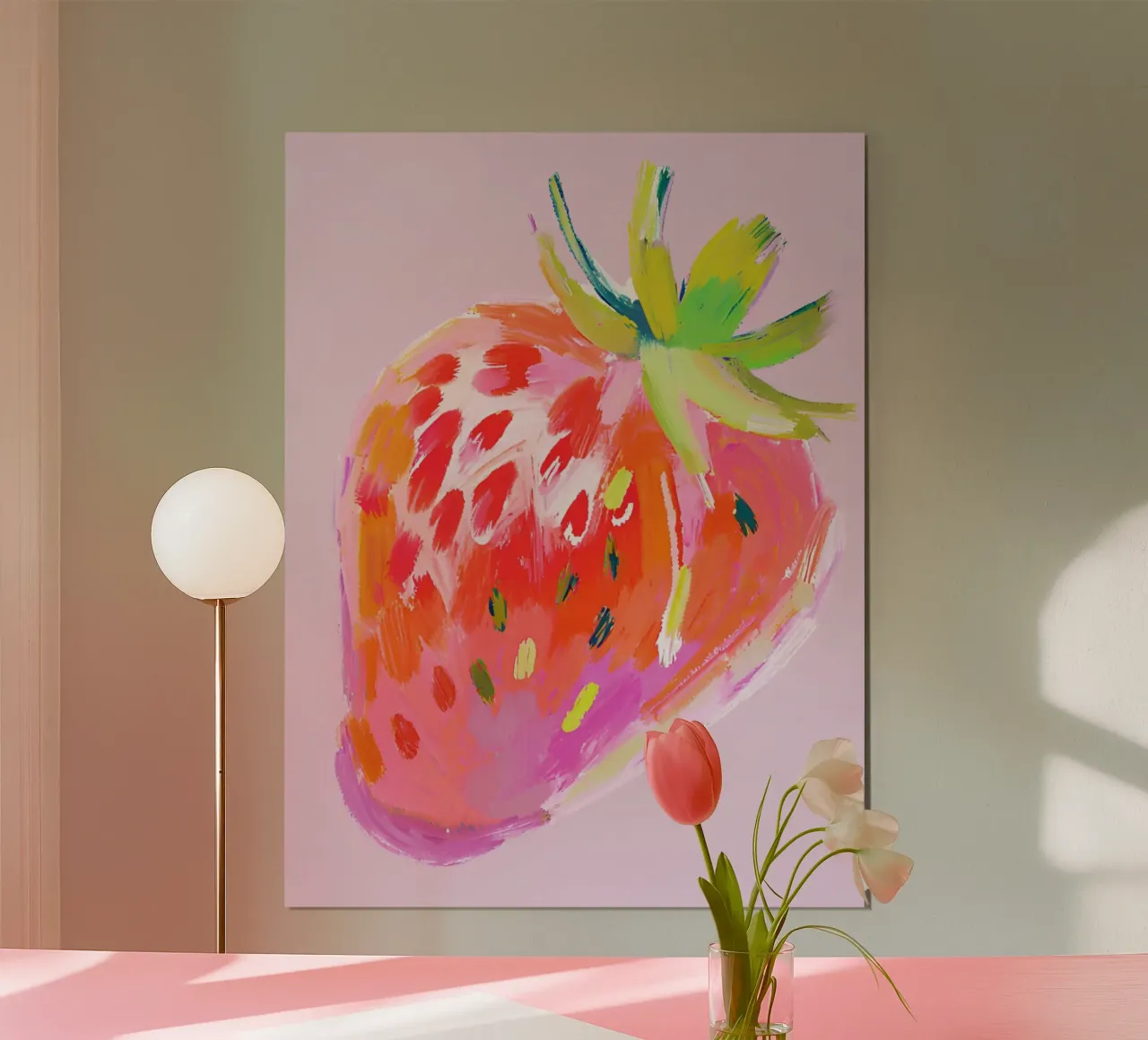 Erdbeere poster con telaio in plastica da Ohkimiko